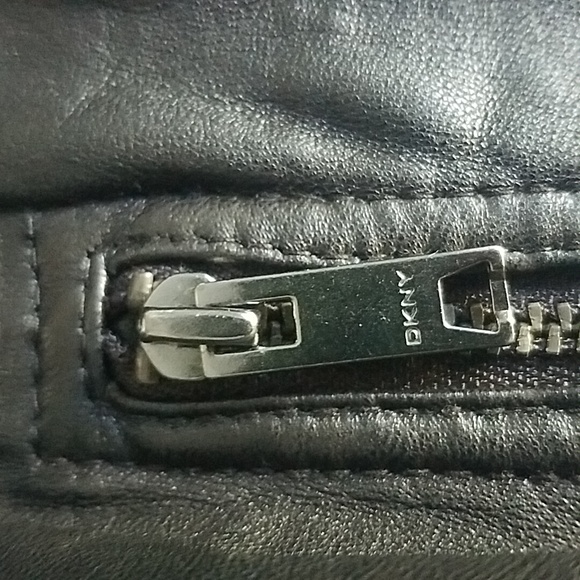 NEW DKNY butter Soft Lamb Skin Leather Moto Motorcycle Biker Jacket - Picture 16 of 17